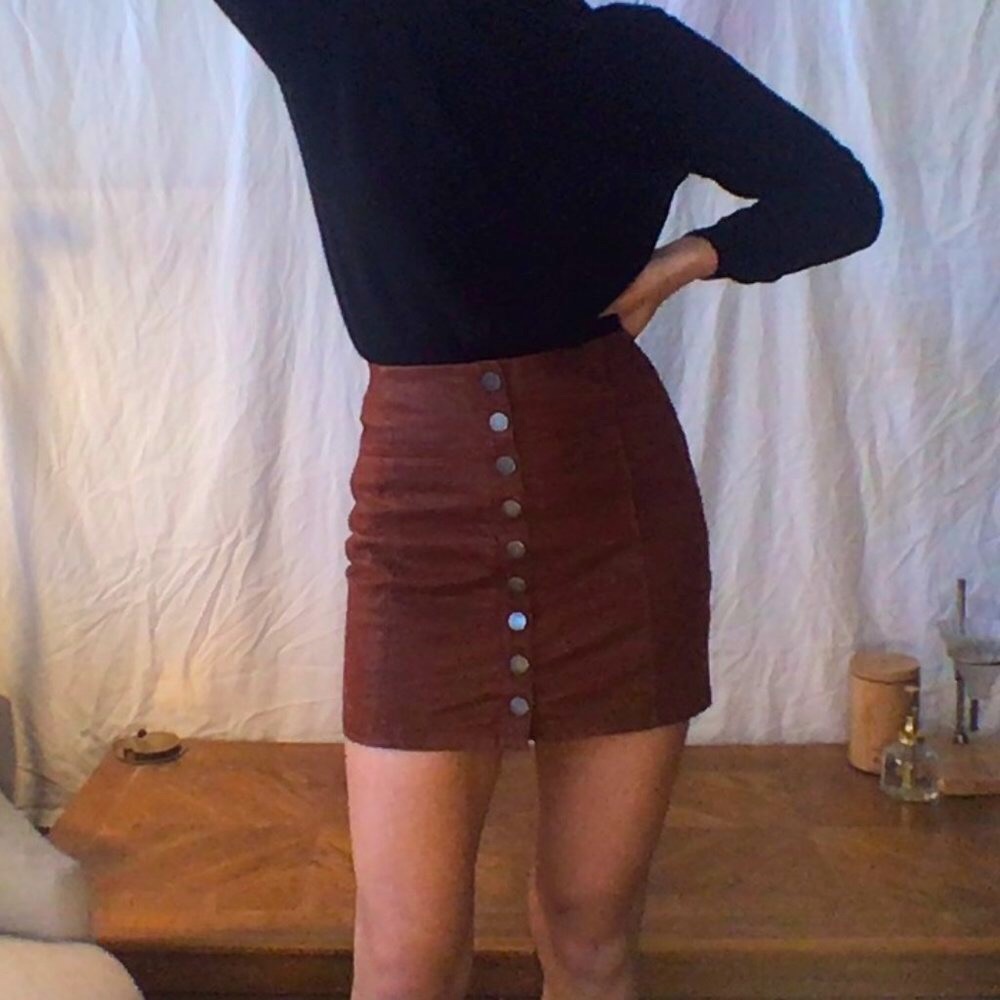 Free People Faux Leather Mini Skirt